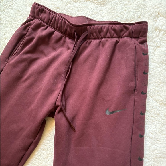 Nike Logo Maroon Drawstring Sweatpants - Picture 3 of 6